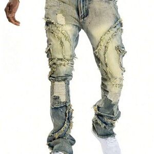 Distressed Blue Jeans for Men
